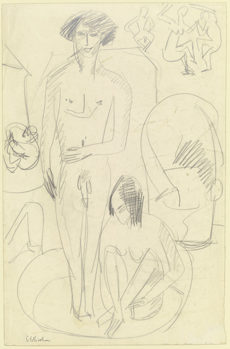 Badendes Paar im Tub von Ernst Ludwig Kirchner