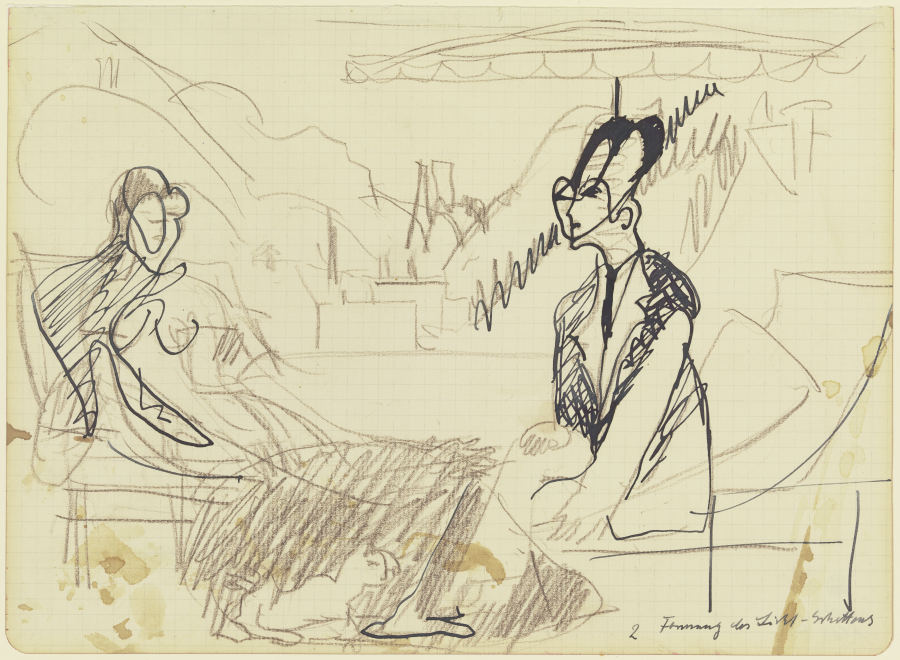 Leute auf dem Liegestuhl von Ernst Ludwig Kirchner