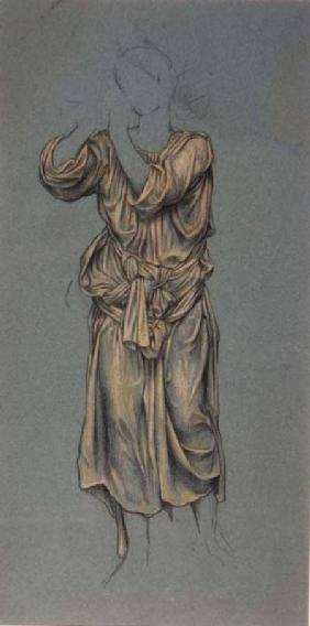 Drapery Study for the figure of eternal youth from 'The Hour Glass' c.1904-5