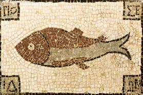 Römisches Mosaik mit Fischmotiv. Ca. 4.-5. 