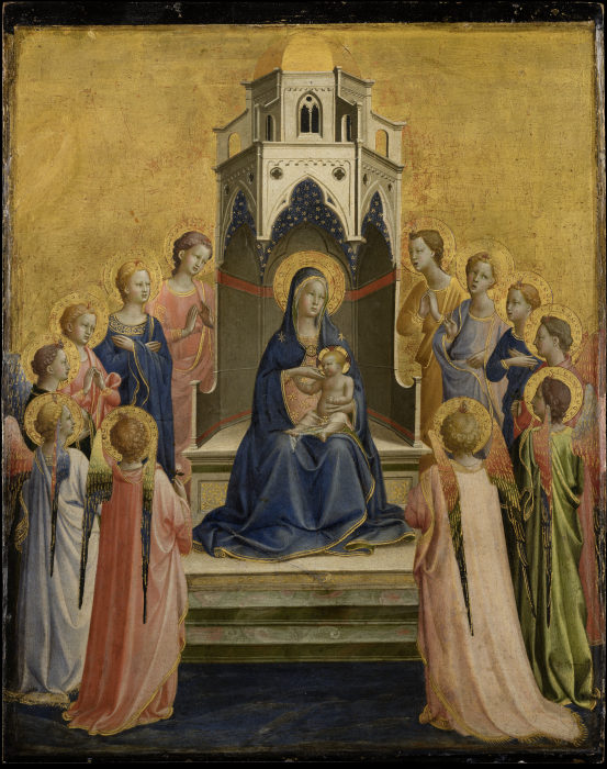 Thronende Madonna mit Kind und zwölf Engeln von Fra Beato Angelico