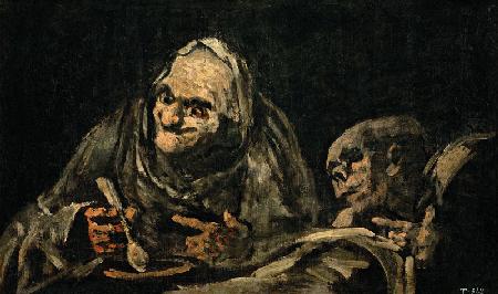 Two Old Men Eating, one of the 'Black Paintings' 1819-23