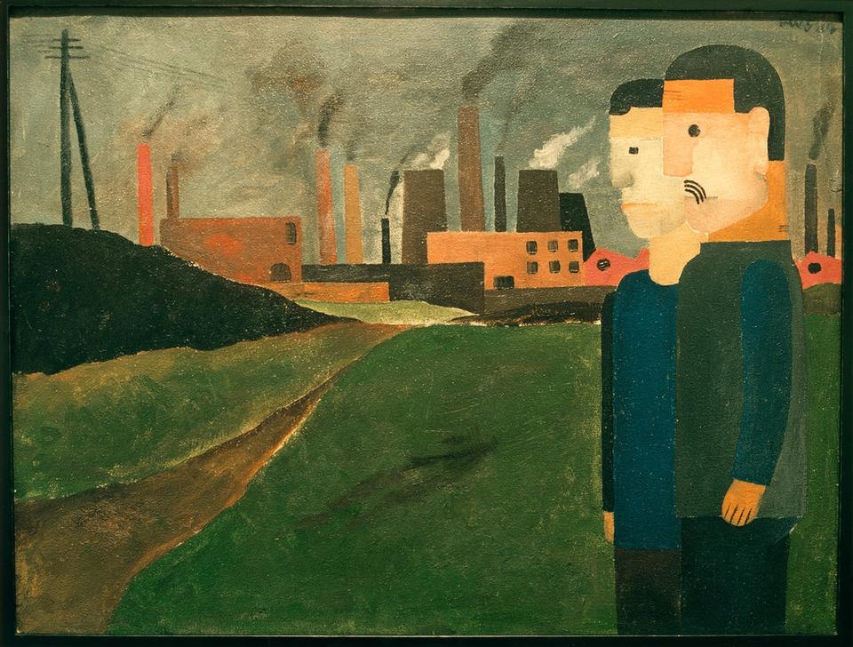 Industrielandschaft mit Arbeitern von Franz W. Seiwert