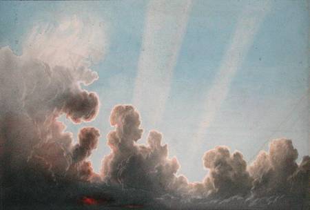 Thunderstorm Passing over the Black Country, Sunset  & pencil on von Frederick Joseph Butler Lines