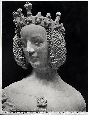 Copy of a statue of Isabella of Bavaria (1371-1435) detail of her head 19th