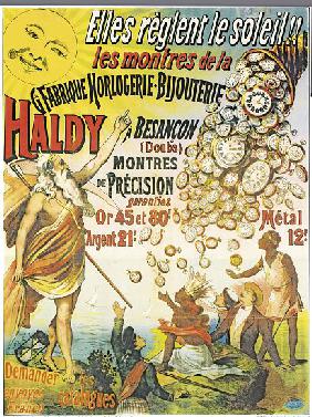 Poster advertising 'Horlogerie-Bijouterie Haldy' before 189