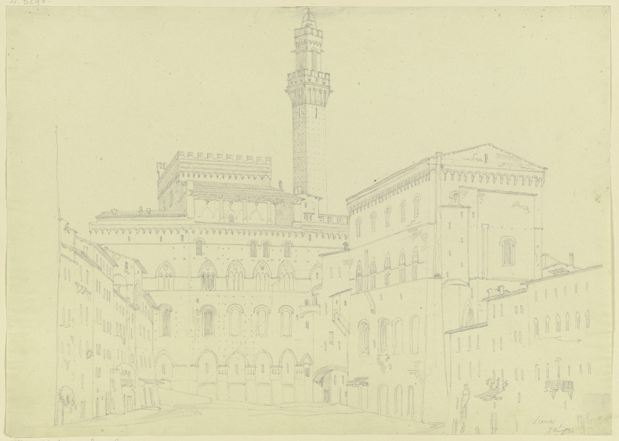 Der Palazzo Pubblico in Siena von Friedrich Maximilian Hessemer