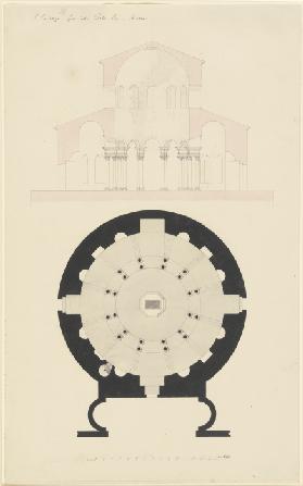 Schnitt und Grundriss von S. Costanza in Rom