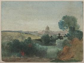 Saint Peter's seen from the Campagna 1850