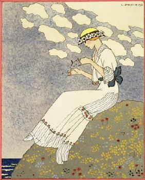 Un Peu..., design for a country dress by Paquin, 1913 (colour litho) 1872