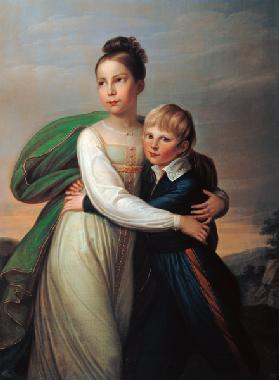 Die Kinder Friedrichs III. von Preussen, Prinz Albrecht und Prinzessin Luise. 1817