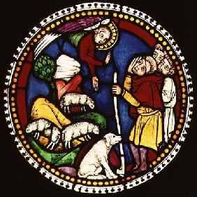 Window depicting The Annunciation to the Shepherds c.1300