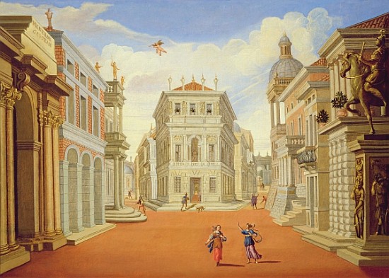 Act II, scenes I and VIII von Giacomo Torelli