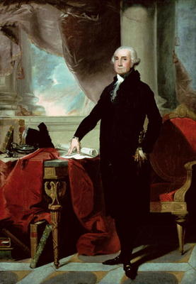 George Washington (1732-99) (colour litho) von Gilbert Stuart