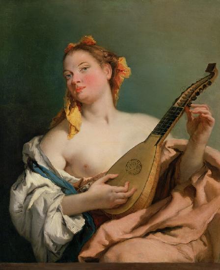 Frau mit Mandoline