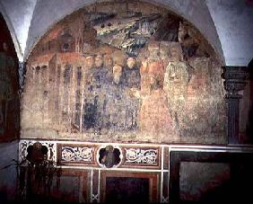 St. Benedict Blessing Totila, King of the Ostrogoths detail from the fresco cycle of the Life of St.  c.1430's