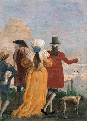 G.D.Tiepolo, Spaziergang zu dritt um 1781