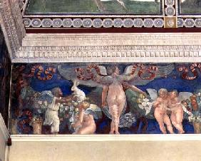 Frieze from the 'Camera con Fregio di Amorini' (Chamber of the Cupid Frieze) detail of two cupids, o 1520's