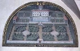 Villa della Pretaia from a series of lunettes depicting views of the Medici villas 1599