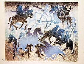 Celtic Horseman with Symbols, 1995 (monotype) 