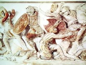 The Alexander Sarcophagus depicting a battle scene c.325-300