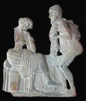 Relief depicting Odysseus and Penelope, from Milo c.450 BC