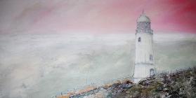 Morgenröte am Meer mit Leuchtturm 2016