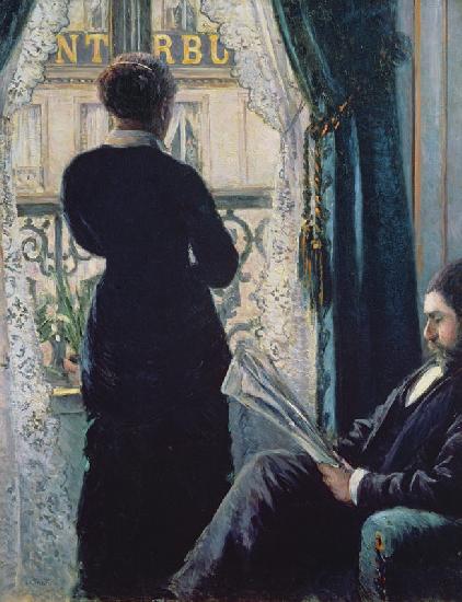 Inneres, Frau bei dem Fenster 1880