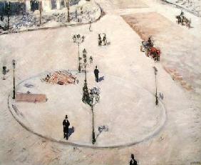 Traffic Island on Boulevard Haussmann 1880