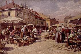Markttag in einer altösterreichischen Kleinstadt. von Hans Hamza