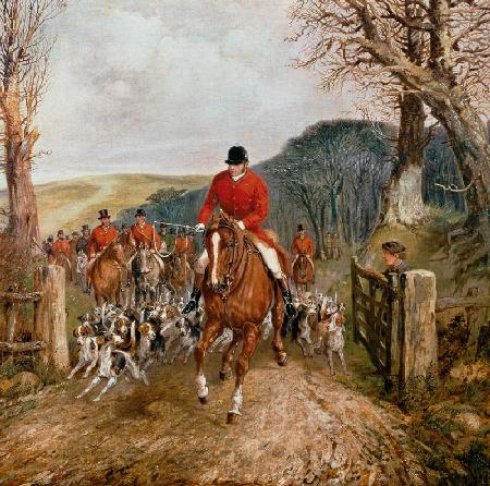 A Hunt Going Through A Gate