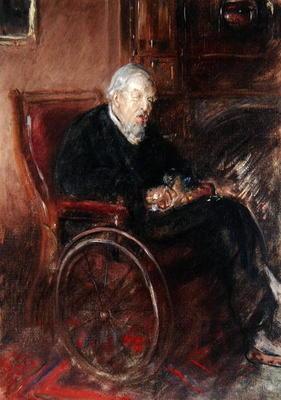 Henry Tonk's Father in a Wheelchair (oil on canvas) 19th