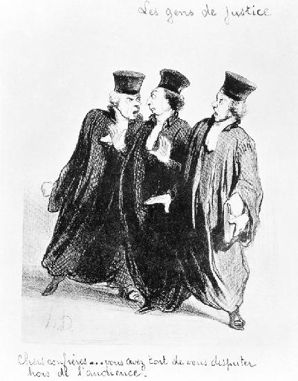 A Dispute Outside the Courtroom from the series 'Les Gens de Justice'  c.1846
