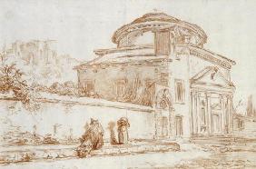 Villa Sacchetti, Rome (red chalk on paper) 16th