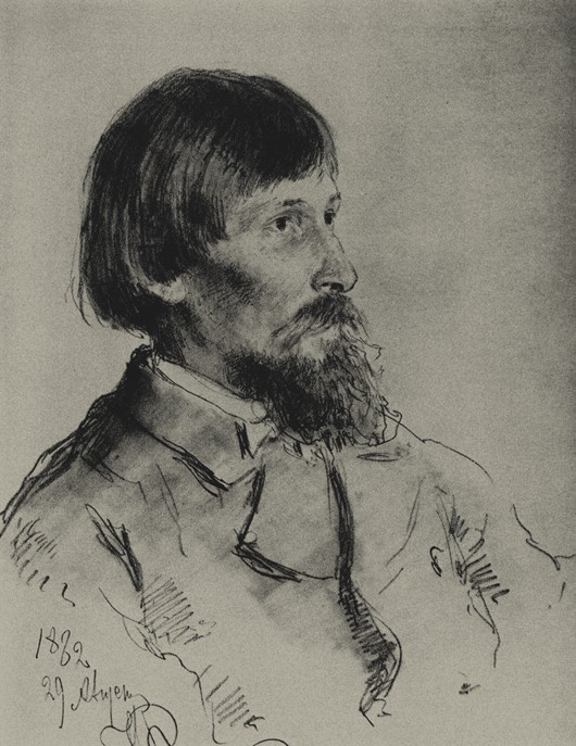 Porträt des Malers Wiktor Wasnezow (1848-1926) von Ilja Jefimowitsch Repin