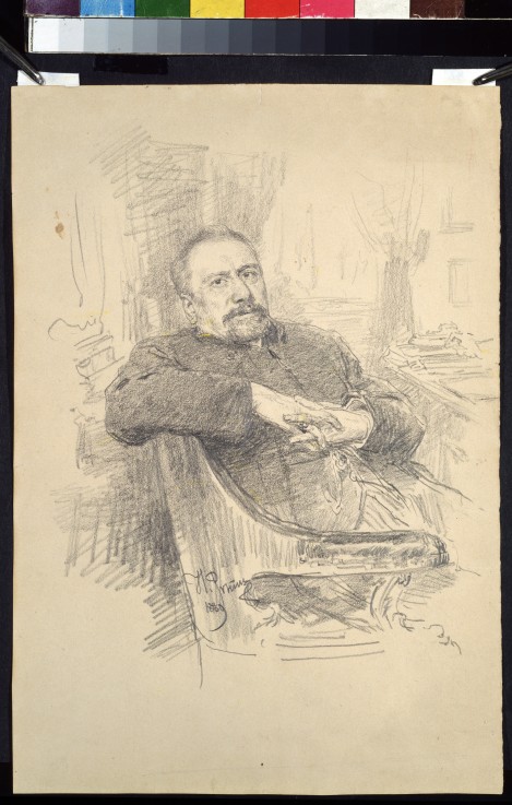 Porträt des Schriftstellers Nikolai Leskow (1831-1895) von Ilja Jefimowitsch Repin