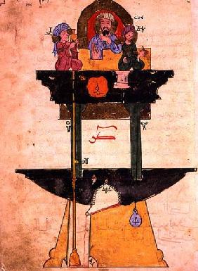 Water clock with automated figures, from 'Treaty on Mechanical Procedures' by Al-Djazari 1206