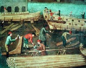 Sign for the Marangoni Family of shipbuilders, Venetian 1517