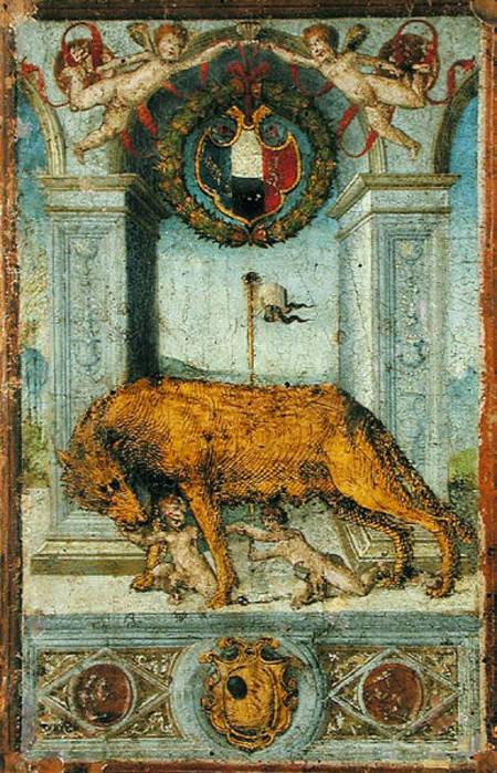 The She-Wolf Suckling Romulus and Remus von Scuola pittorica italiana