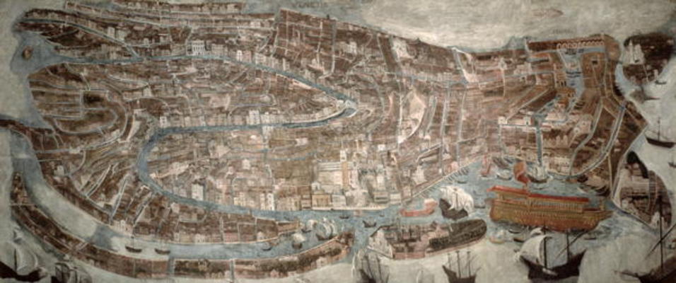 Map of Venice (panel) von Italian School, (17th century)