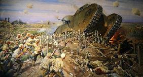 The Capturing of a Tank near Kakhovka, 1927 (oil on canvas) 1905