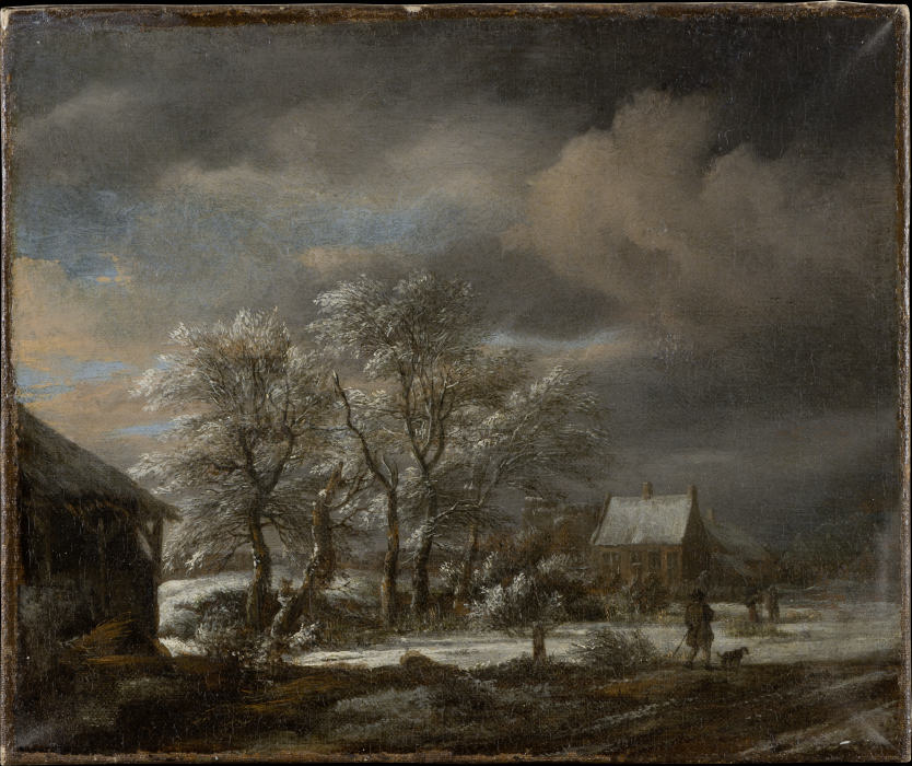 Winterlandschaft mit beschneiter Baumgruppe von Jacob Isaacksz. van Ruisdael