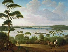 Sydney Harbour looking towards Sydney 1848