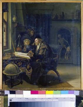 Gelehrter am Studiertisch. 1665