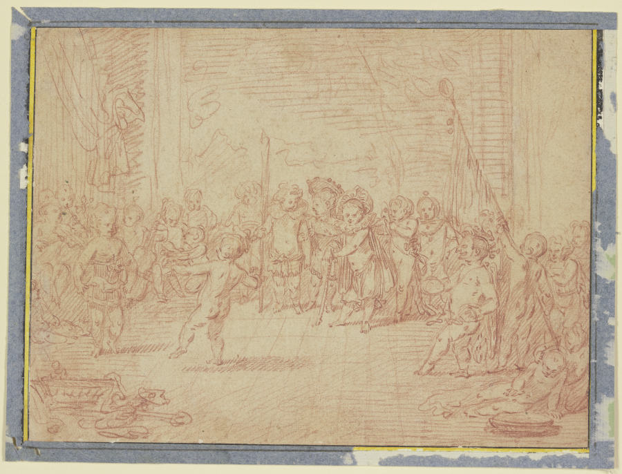 Allegorie des Winters oder Kinder parodieren einen Ball von Jean-Antoine Watteau