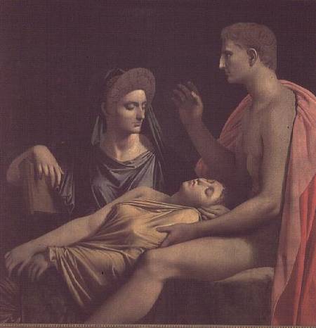 Virgil 70-19 BC) Reading the 'Aeneid' to Livia, Octavia and Augustus von Jean Auguste Dominique Ingres