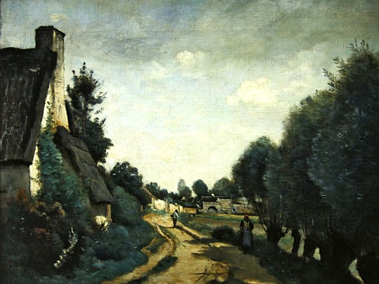 A Road Near Arras, or Cottages, c.1842 von Jean-Baptiste Camille Corot