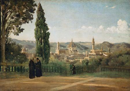 Florenz, Blick über die Boboli-Gärten 1835/40