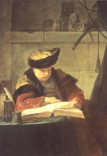 A Chemist in his Laboratory, or The Prompter, or A Philosopher giving a Lecture (Portrait of the pai von Jean-Baptiste Siméon Chardin