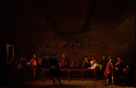 A Game of Billiards von Jean-Baptiste Siméon Chardin